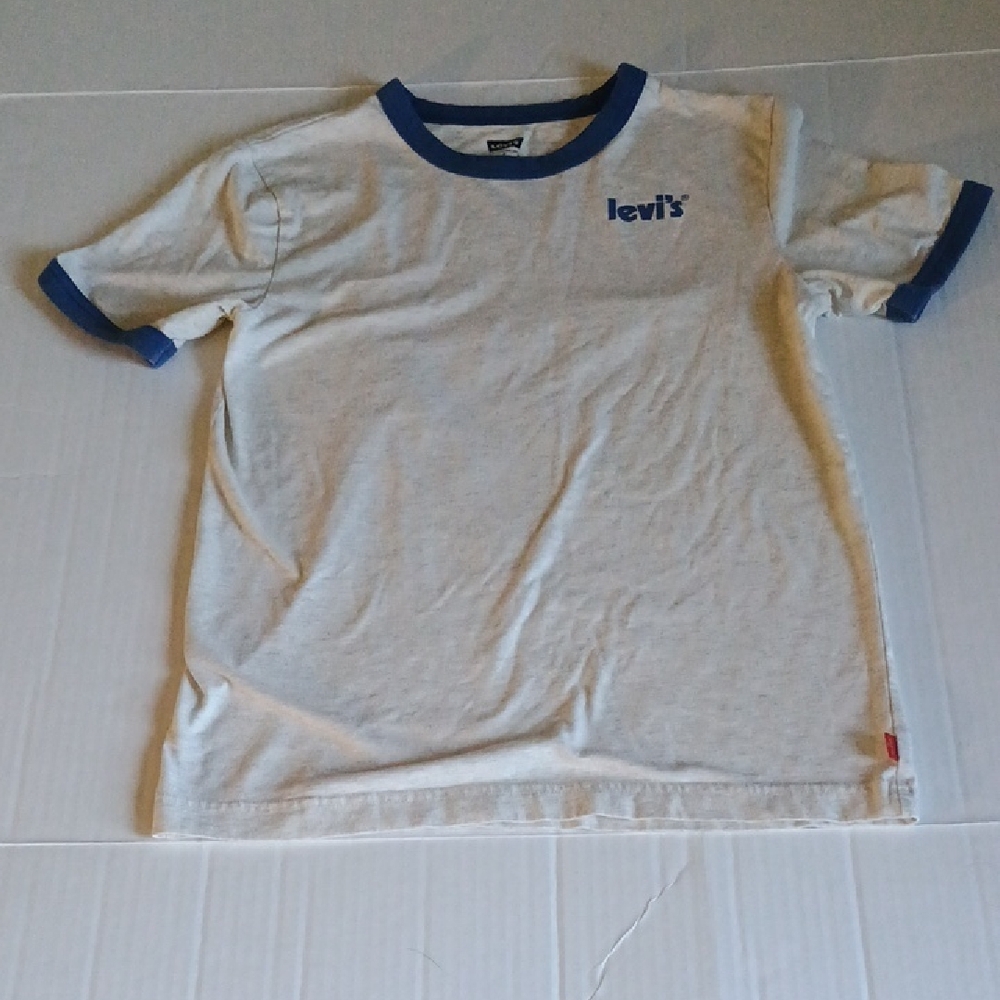 Levi's Kids White and Blue T-Shirt Boys L